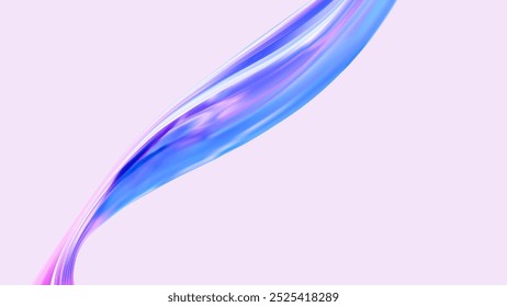 3d holographic glass wave abstract in the form of liquid. It can be used in web banners. For printing on the cover of notebooks. On social media. Vector minimal style