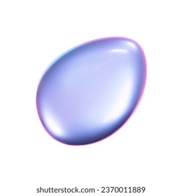 3 d forma holográfica líquida, burbuja de líquido cromado iridiscente aislada sobre fondo blanco. Representación del blob de metal holográfico abstracto con efecto gradiente arco iris. Ilustración geométrica vectorial 3d