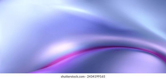 Textura ondulada líquida holográfica 3d, fondo de tela de seda iridiscente o lámina de metal liso arcoiris. Render de tela de holograma con pliegues ondulados, efecto de gradiente brillante en movimiento. Textura cromada vectorial 3d