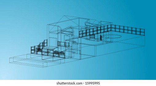 3D of home architectural drawing