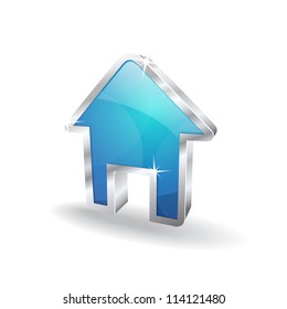 3d Home Glossy Vector Icon