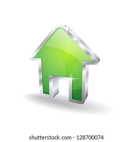 3d Home Glossy Vector Icon