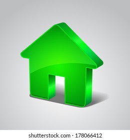3d Home Glossy Vector Icon