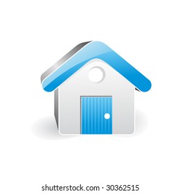 3d home icon isolated on white