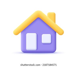3d home icon. Render house for real estate, mortgage, loan concept and homepage. 3d home vector cartoon minimal illustration - Shutterstock ID 2187184571