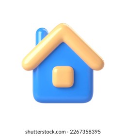 3d home icon. Render house for real estate, mortgage, loan concept and homepage. 3d home vector cartoon minimal illustration