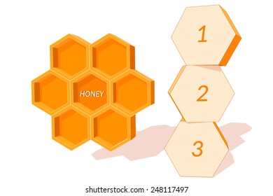 3d honeycomb symbol for various design
