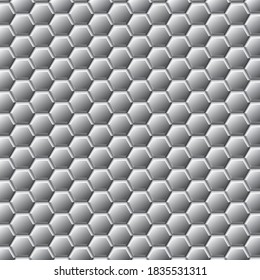 3D honeycomb tiles pattern in grey gradient colour