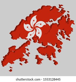 Hong Kong Map Flag Vector Stock Vector (Royalty Free) 1553128451
