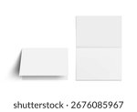 3D Horizontal Half-fold Blank White Brochure Template. EPS10 Vector