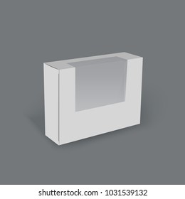 3d horizontal white box, product mock up template ready for your design and advertising. 