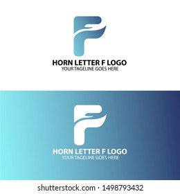 3D Horn Letter F Logo. Modern Logo.