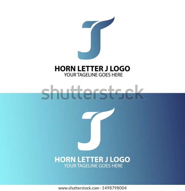 3d Horn Letter J Logo Modern Stock Vector Royalty Free