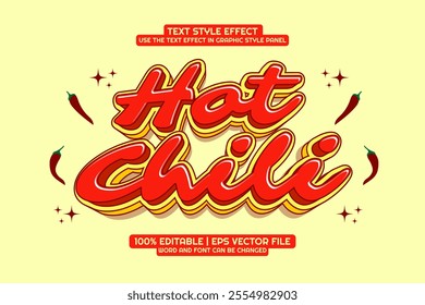 3d Hot Chili Cartoon Editable Text Effect