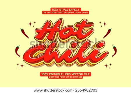 3d Hot Chili Cartoon Editable Text Effect