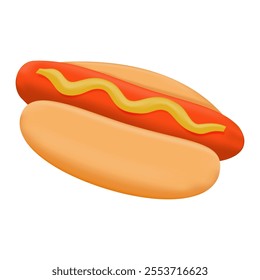 3D Hot dog on white background