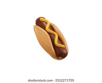 Ícone de Hotdog 3D sobre conceito de ilustração vetorial ícone de fast food delicioso americano