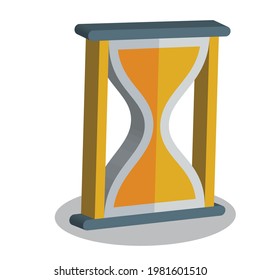 3D Hourglass vector icon, isolated object on white background technology, Web illustration in golden color 3D illustration 