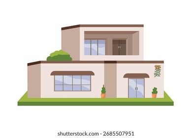 3D house architecture. 3D house design. Modern house building. Home model. 