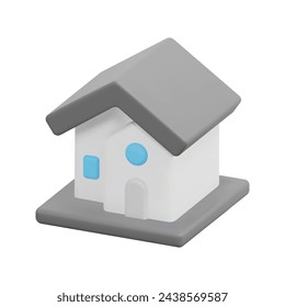 Icono de la casa 3d vector. Aislado sobre fondo blanco. Concepto de construcción y arquitectura 3d. Dibujos animados estilo minimalista. Ilustración de renderizado de icono de construcción vectorial 3d.