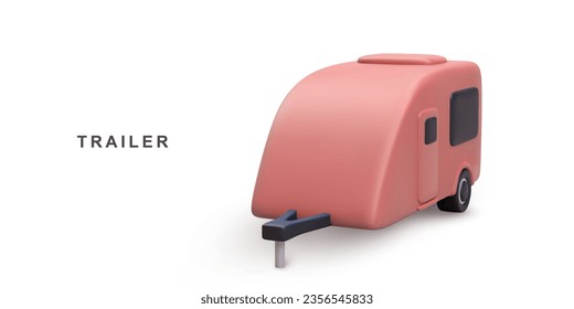 3d house on wheels on white background. Vector illustration