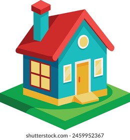 3d house real estate vector illustration