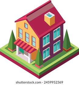 3d casa Ilustración vectorial inmobiliaria