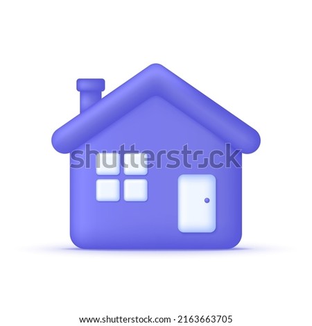 3D House symbol isolated on white background. Real estate, home and mortgage concept. Smart home. Can be used for many purposes. Trendy and modern vector in 3d style.