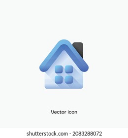 3D House vector icon. Premium quality.