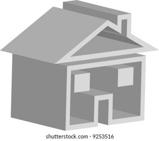 3D-Haus - Vektorgrafik