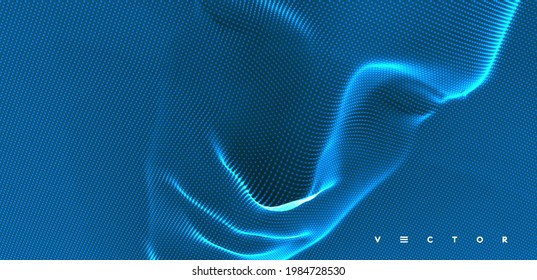 3D human face extruded from dotted pattern. Technology and robotics concept. Anonymous social masking. Cyber crime and security vector illustration.