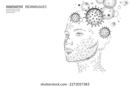 3D human mind mental health. Mood support drug therapy medical care. Psychologist coach session solution medicine science banner vector illustration
