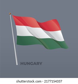 3D Hungary national waving flag