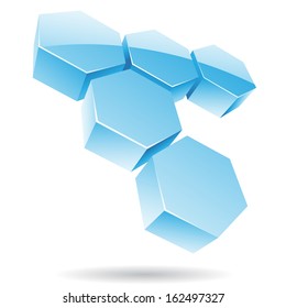 3d Ice Blue Abstract Icon