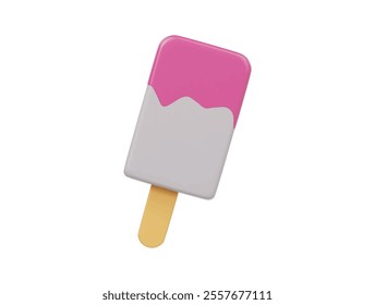 3d ice cream icon isolated