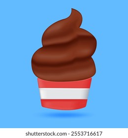 3D Ice cream on white background