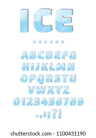 3d Ice Font Illustration