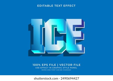 3D Ice Text effect editable vector