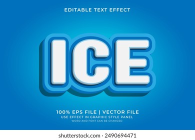 3D Ice Text effect editable vector