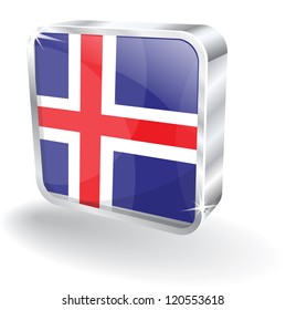 3d Iceland Flag Vector Icon