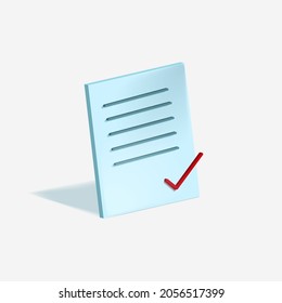 3D icon approval document. EPS10 format. 