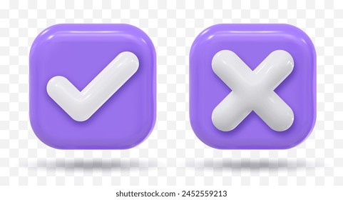 3d icon approved. check mark icon isolated