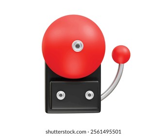 3d icon bell school illustration. School bell icon 3d render illustration