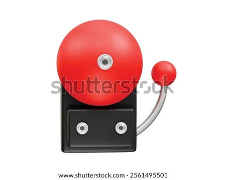 3d icon bell school illustration. School bell icon 3d render illustration
