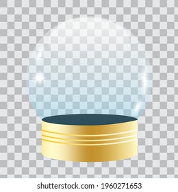 Icono 3d con navidad azul bola vacía en fondo claro. Ilustración vectorial. Imagen de archivo. EPS 10.