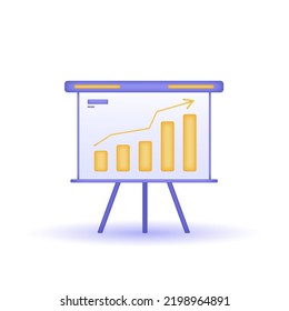 3d icon board for presentation and projector. show, display, 3d render vector illustration