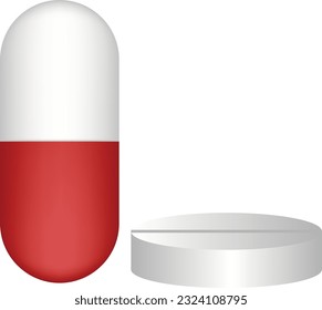 Cápsula de icono 3D y píldora vectorial