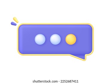 3d icon Chat message. Concept of talk, dialogue, online support, messenger, discussion. Speech Bubble. Modern and trendy icon for web design. Vector in 3d style