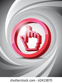3D Icon of Click with Abstract Background