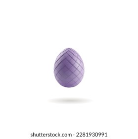 3D icon of a colorful Easter egg in the air on a white background with a shadow. Vector illustration